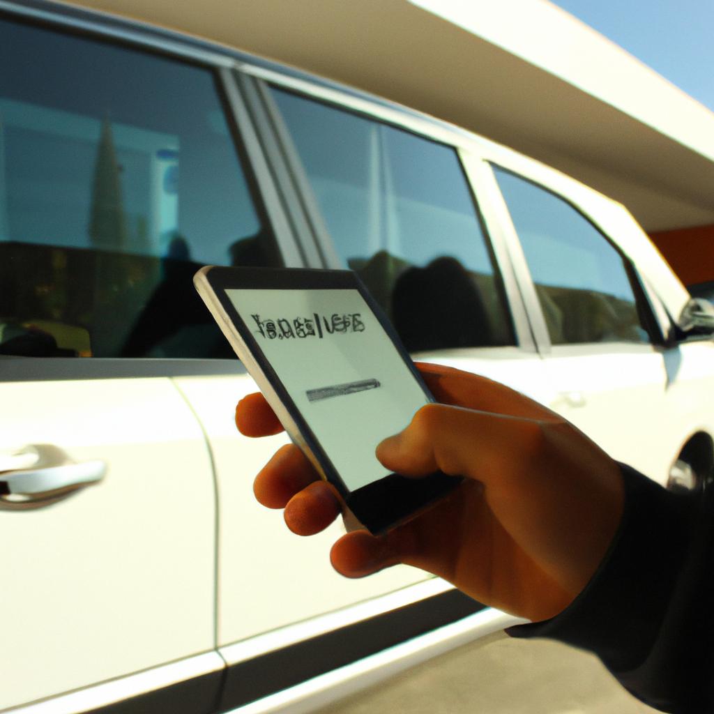 Person booking airport shuttle service